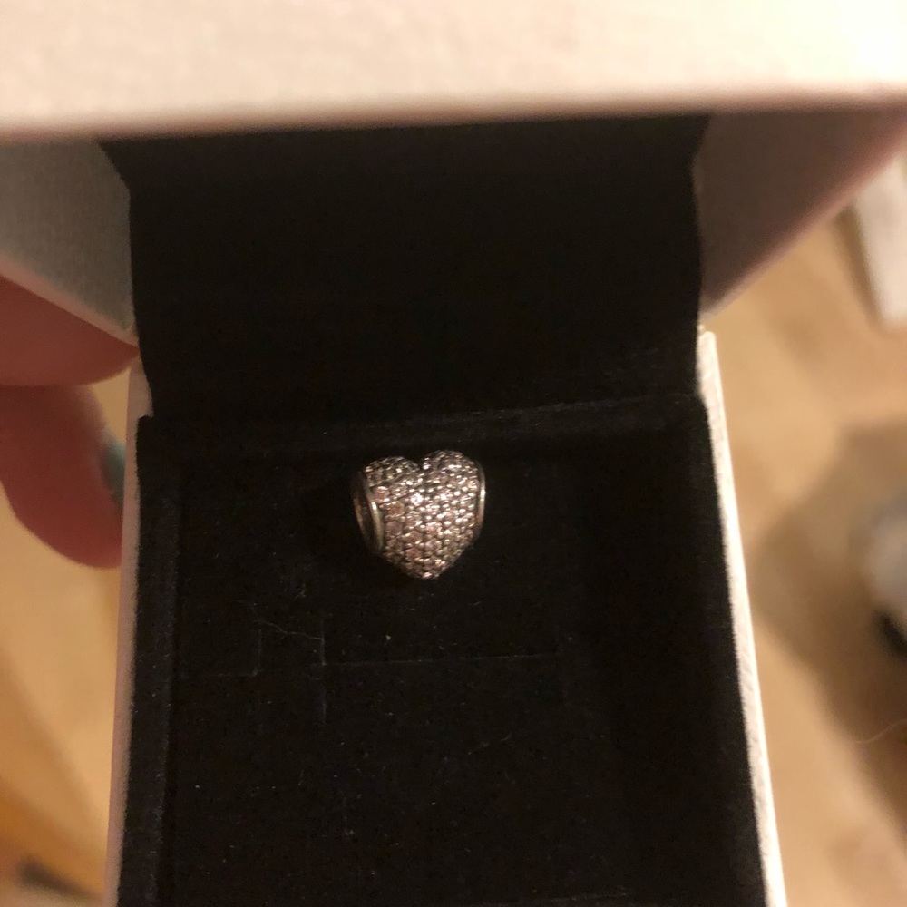 Pandora light pink sparkly heart charm